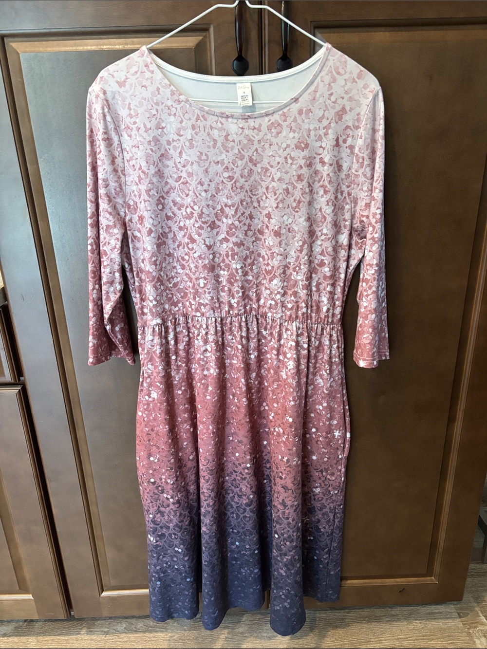 Women’s ' Pink Ombre Lace-Print Dress